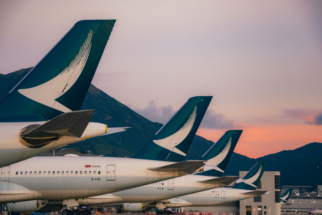 Cathay Pacific airplanes