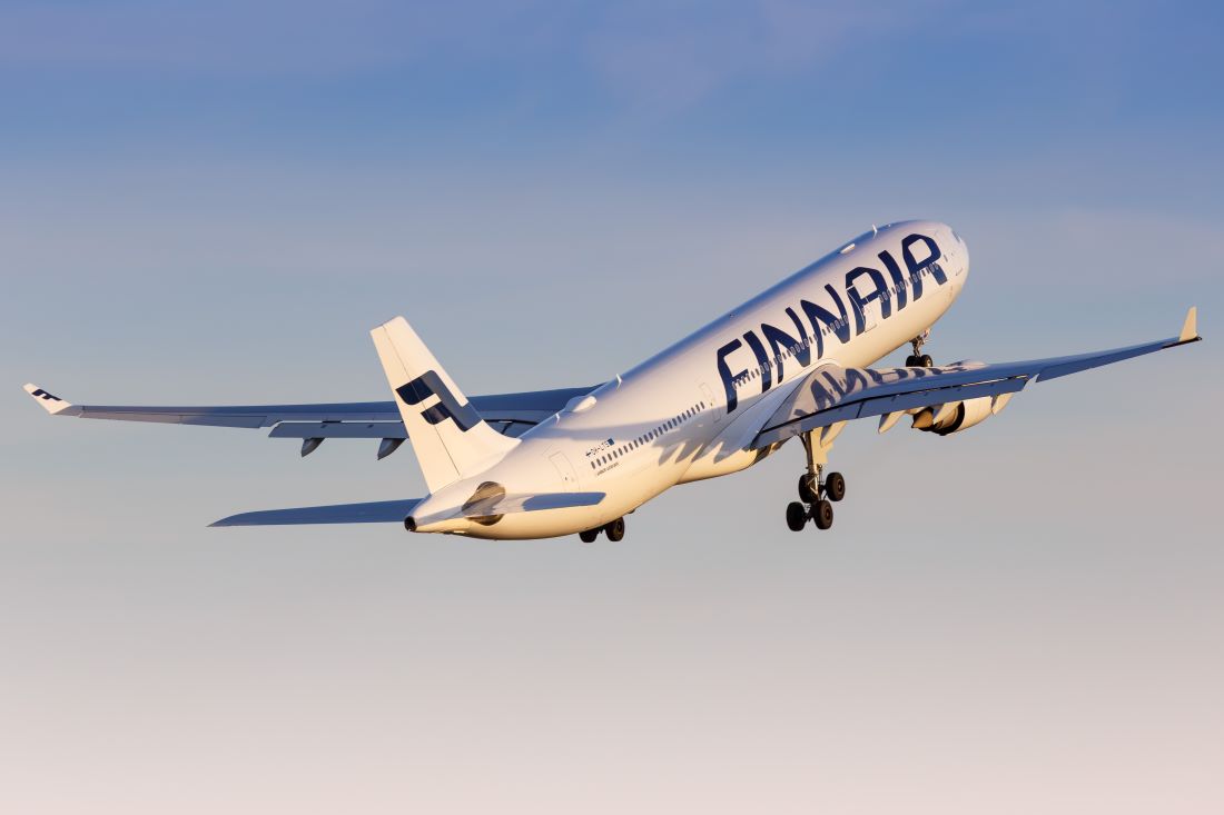 Finnair plane taking off