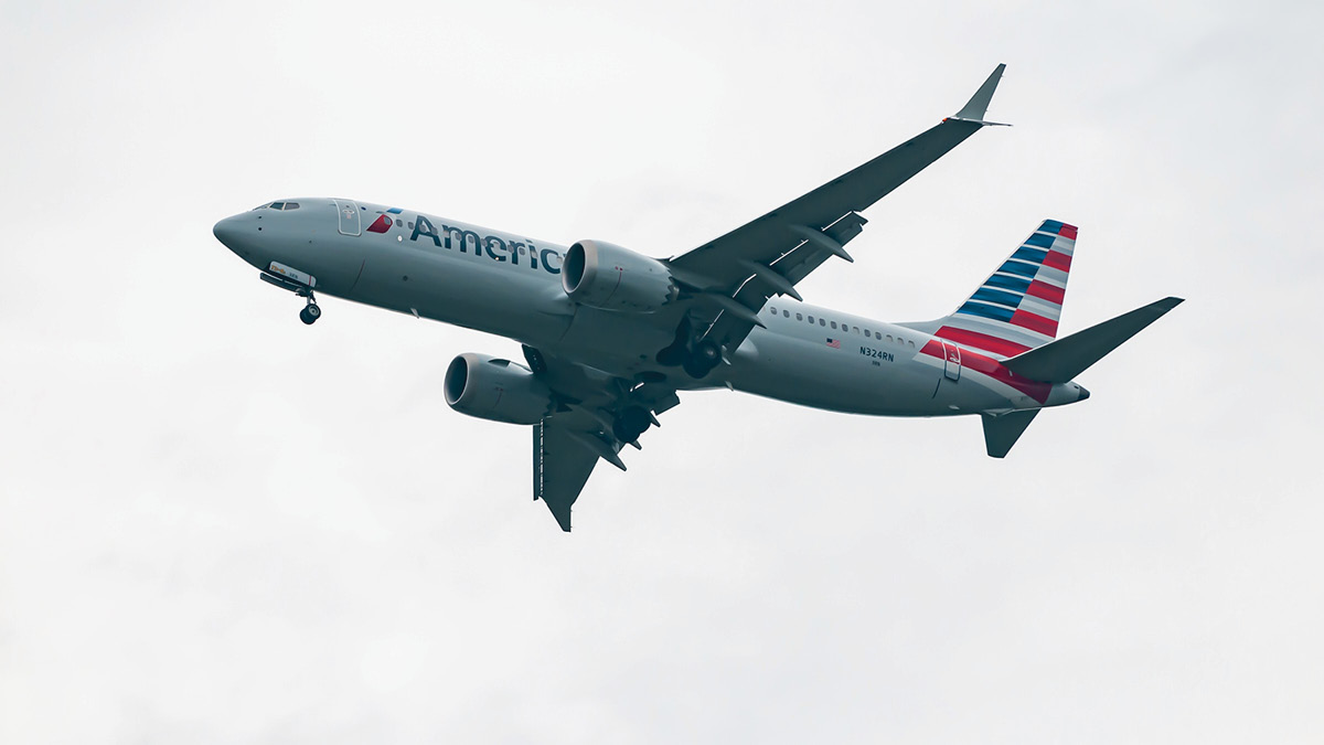 American Airlines Airplane flying in sky