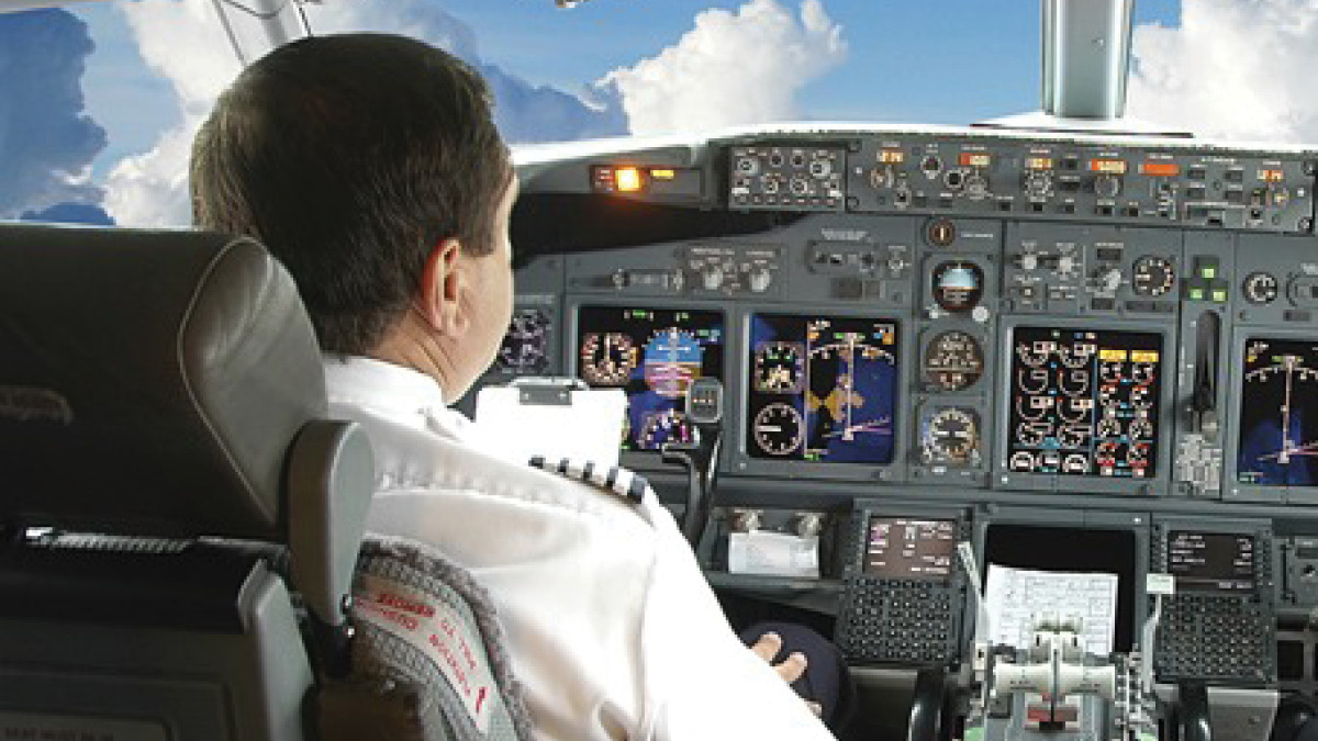 Captain in cockpit