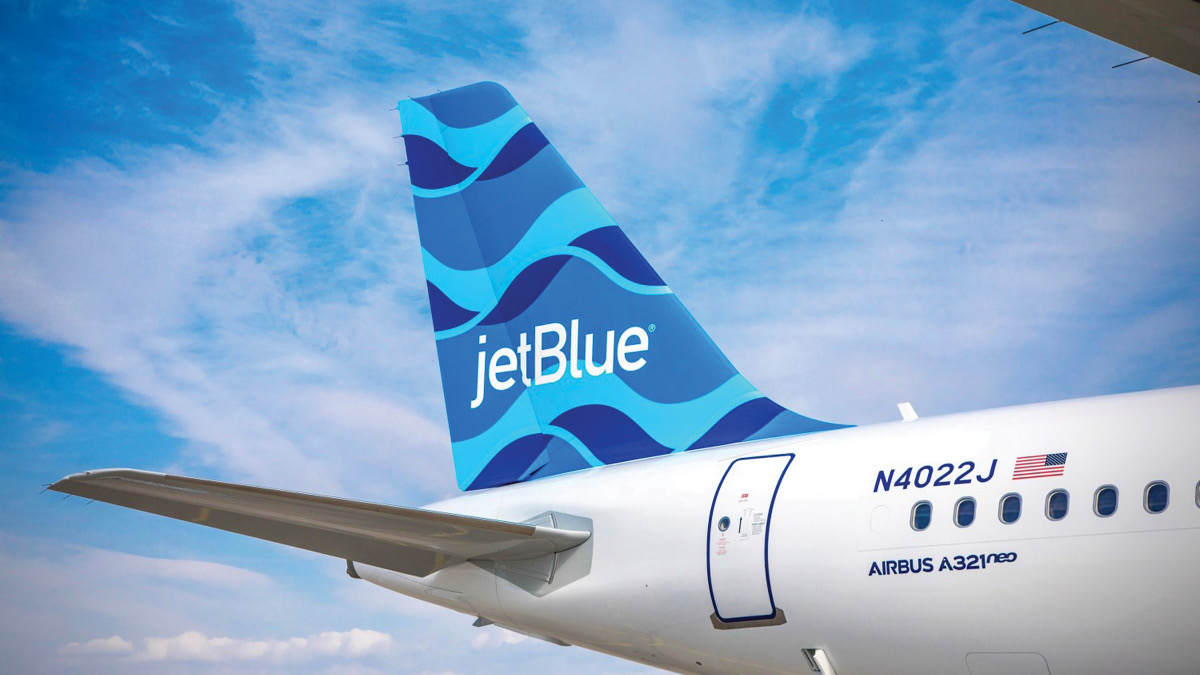 JetBlue Airplane in sky