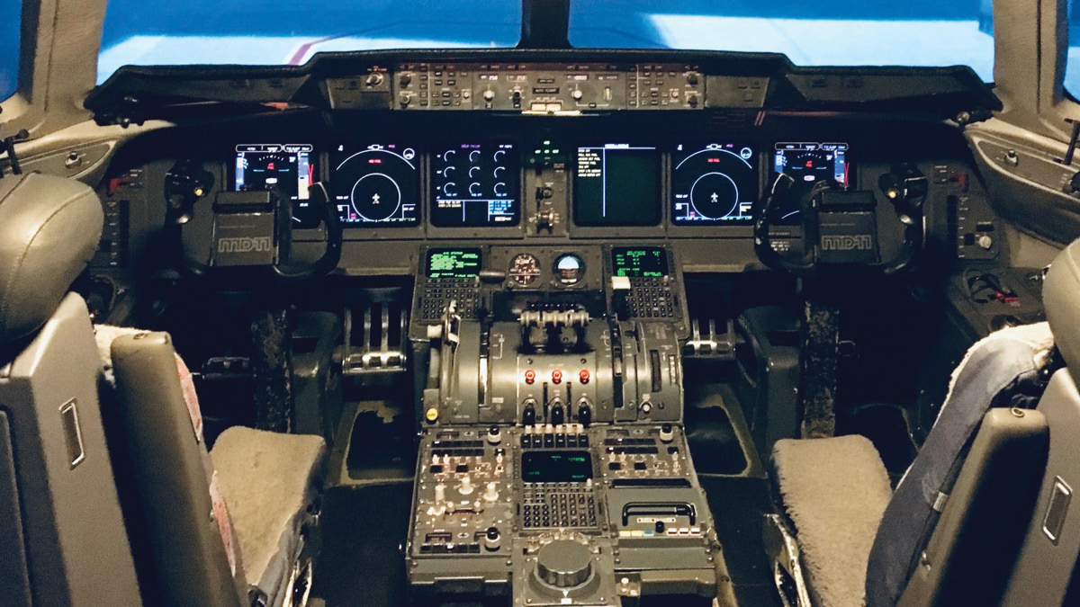 Inside the MD-11 cockpit