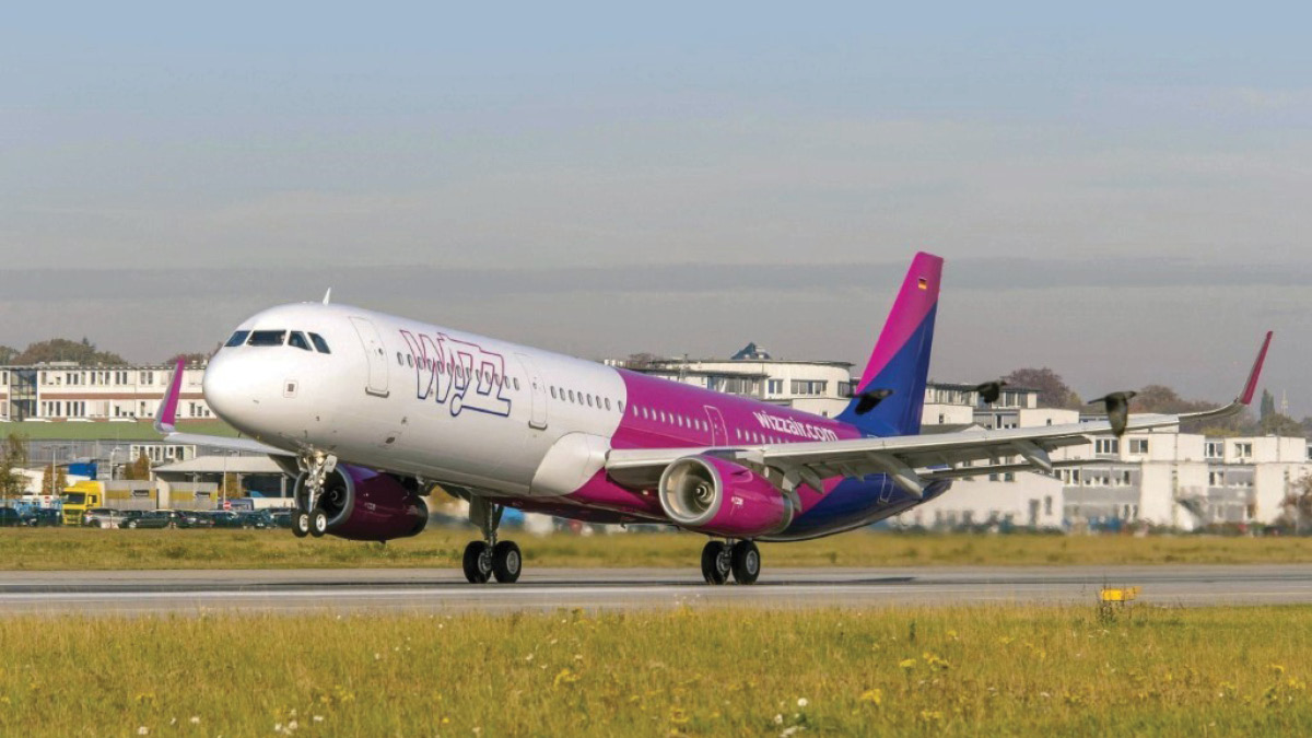 Wizz Air airplane on runway