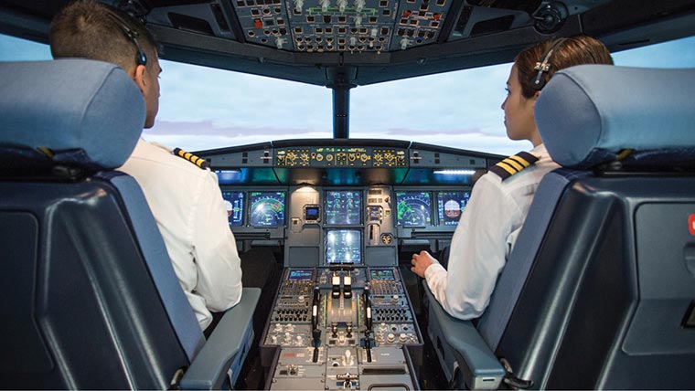 two pilots in cockpit