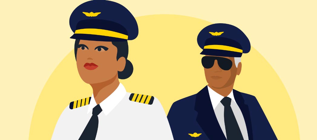 Illustration of two pilots